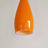 Orange glass 'Bang' pendant lamp by Jacob E. Bang for Fog & Mørup, Denmark 1960's
