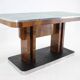 Table à manger Art Déco des années 1930 à Walnut, Tchécoslovaquie