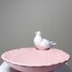 Decorative bowl, vintage Italian earthenware empty pocket with shell and dove