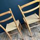 Pair of vintage chairs with rope, antique seating furniture