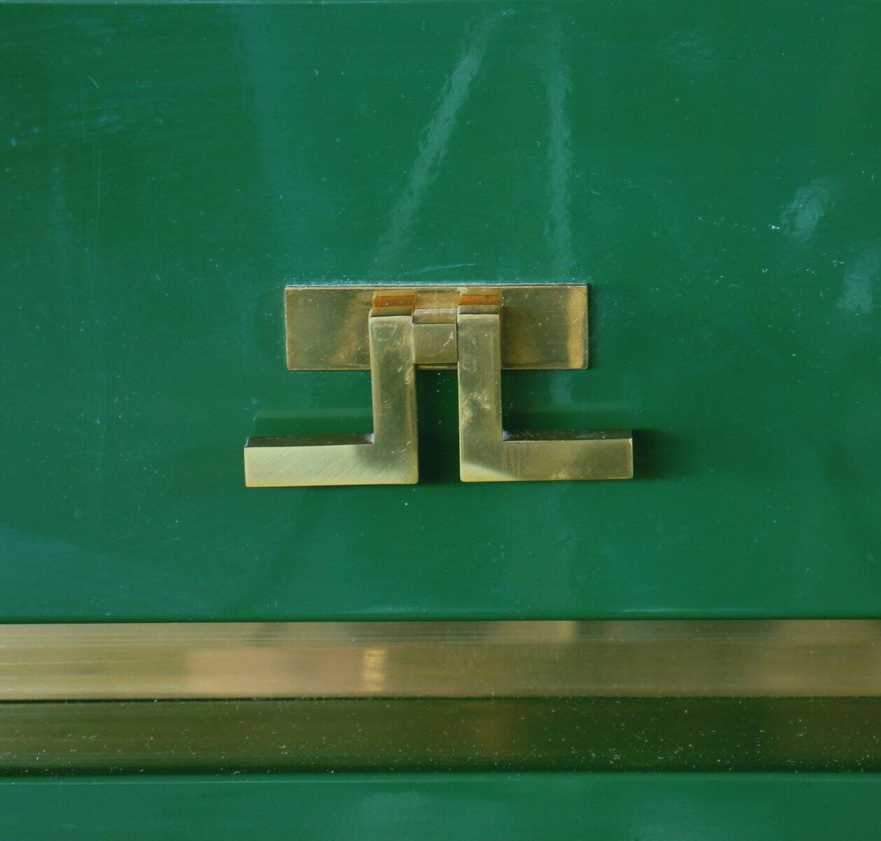 Emerald Green Console with Mirror, Italy, Set of 2