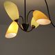 Brass and glass chandelier 4 yellow and green lights from the 60s