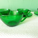 Vintage Vereco cups made of green glass
