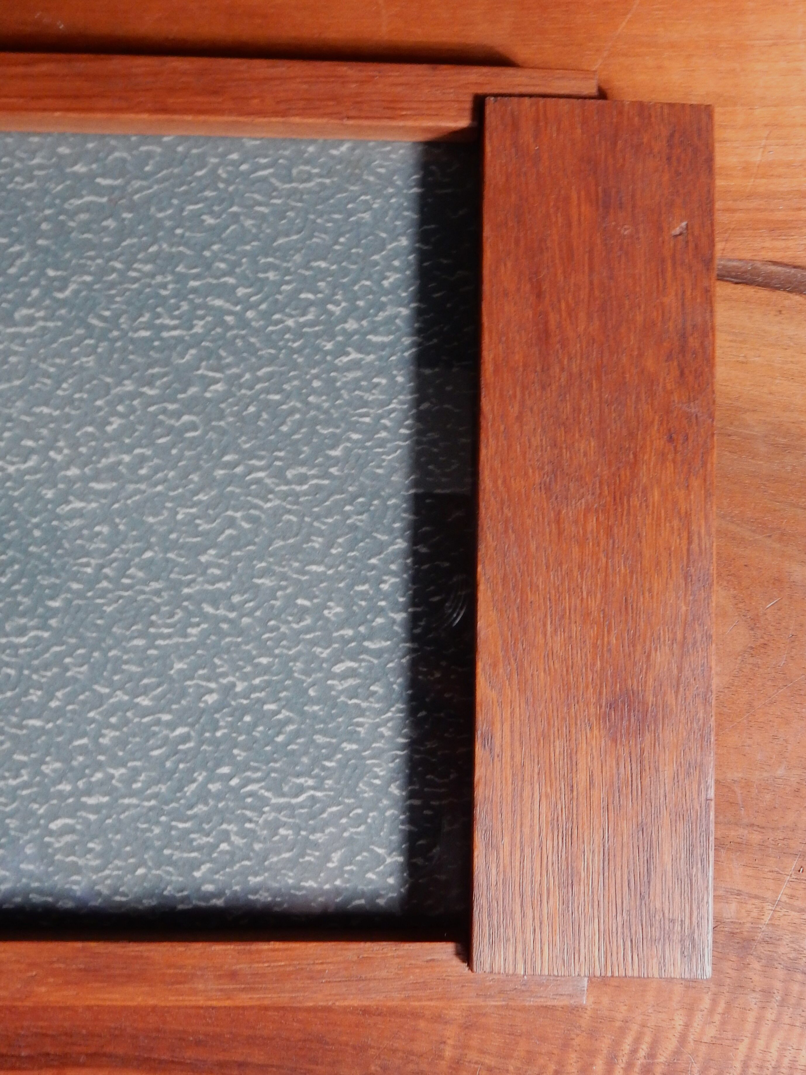 Art deco tray in wood and glass