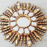 Golden wood sun mirror