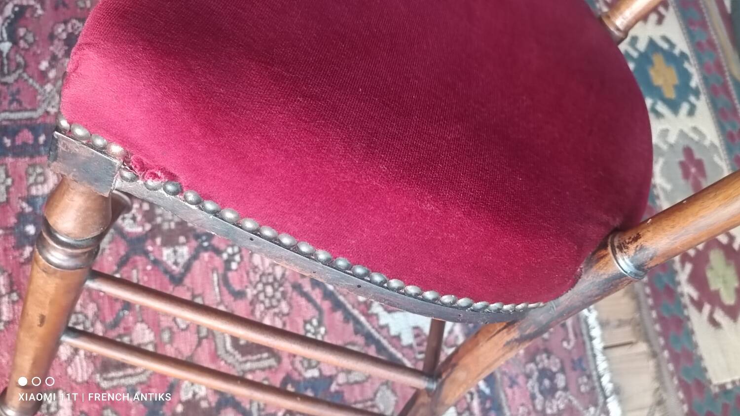 Rare chaise de chambre Napoléon III (1870/80), de style anglais