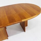 Table à manger ovale extensible vintage des années 1960