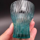 Set of 6 turquoise glass water glasses around 1975