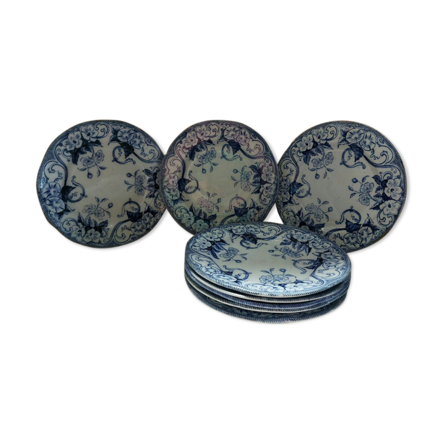 Set of 8 plates Faïence de Monterault