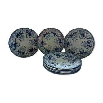 Set of 8 plates Faïence de Monterault