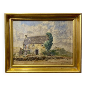 Tableau ancien, paysage de Bretagne , signé et daté 1931