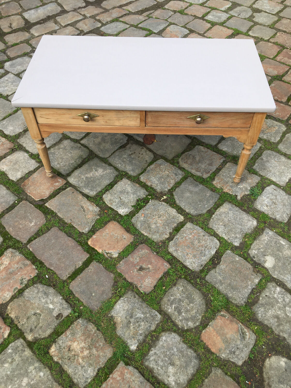 Eiffel-colored patinated cherry wood coffee table