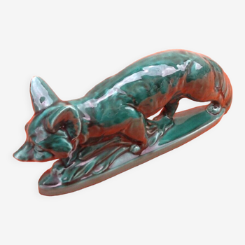 Art deco zoomorphic sculpture glazed ceramics n° 928 fox