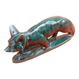 Art deco zoomorphic sculpture glazed ceramics n° 928 fox