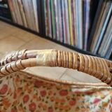 Handmade wicker half-moon picking basket