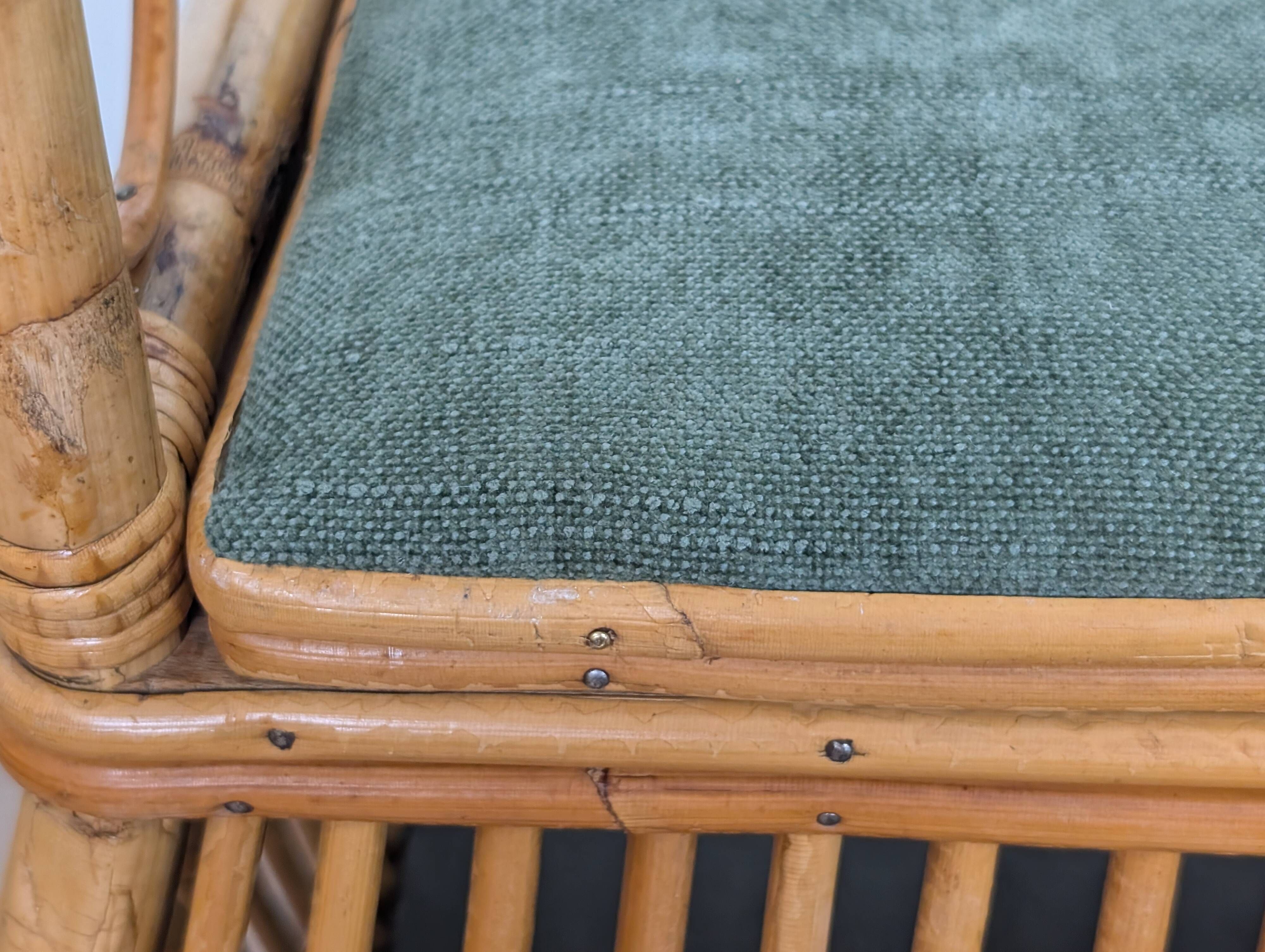 1960s rattan storage bench