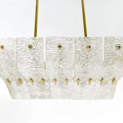 J.T. Kalmar enormous brass and textured glass chandelier, Austria, 1950s
