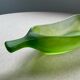 Art Deco organic coupe La Rochère in frosted jade green glass – France