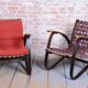 Czech Art Deco Oak Armchairs attributed to Jan Vaněk, 1940s, Set of 2