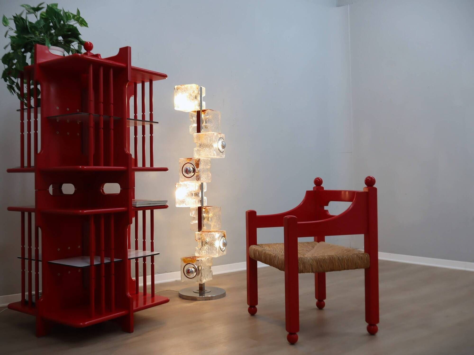 Murano cubic glass floor lamp by Toni Zuccheri for VeArt 1970s