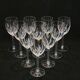 10 Verres A Vin Cristal D'Arques Modèle Fleury Taillé Flamépis