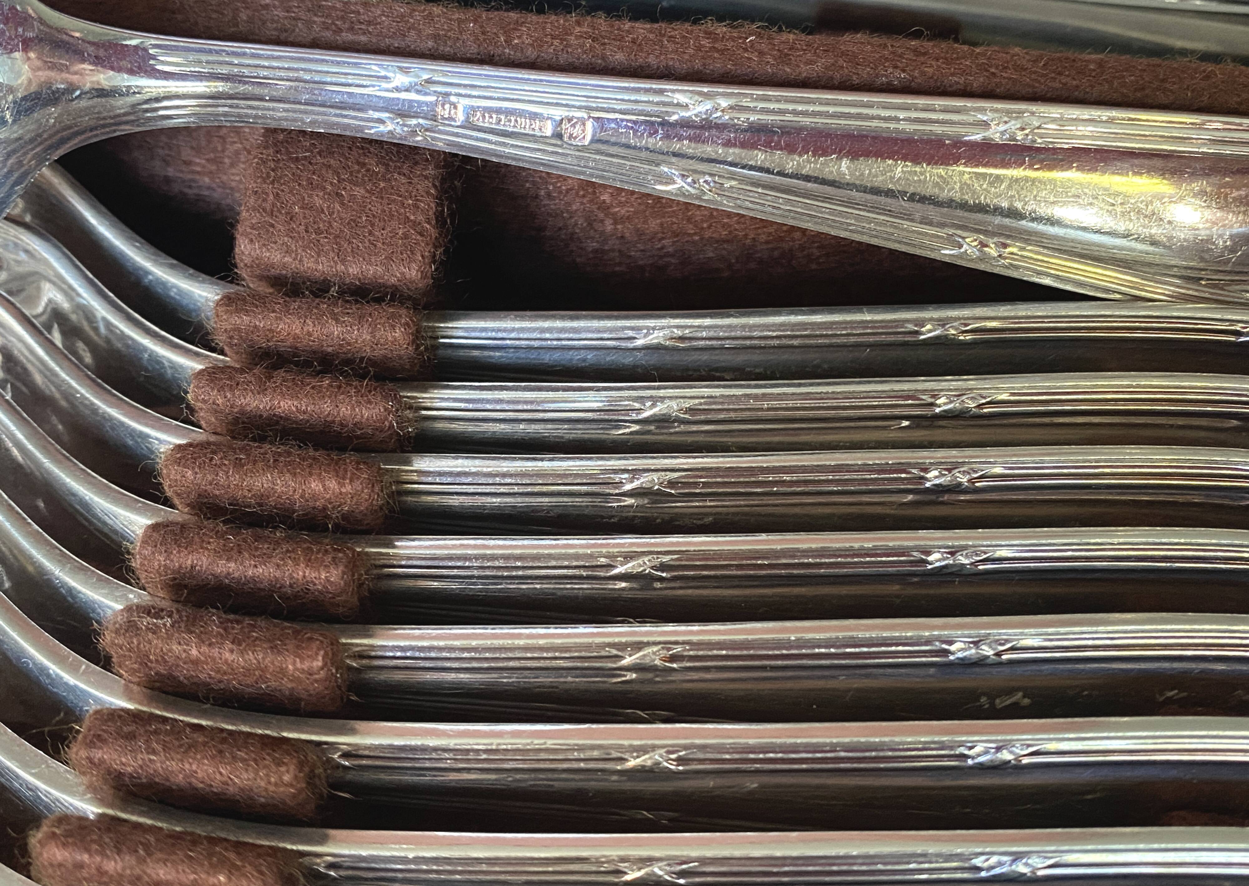 Alfenide Christofle silver-plated cutlery set - 48 pieces Rubans model