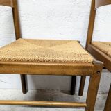 Pair of wooden and rope chairs