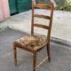 Vintage chair in carved solid wood and velvet fabric.