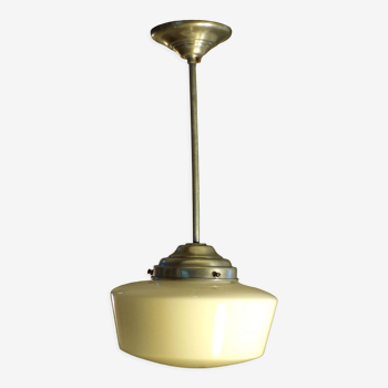 Vintage opaline spinning top pendant light