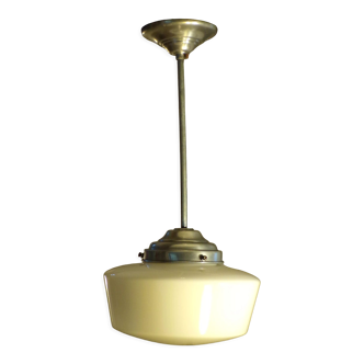 Vintage opaline spinning top pendant light