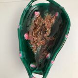 Vallauris-style ceramic fruit basket cup