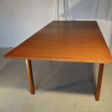 Scandinavian extendable rectangular table in blond teak