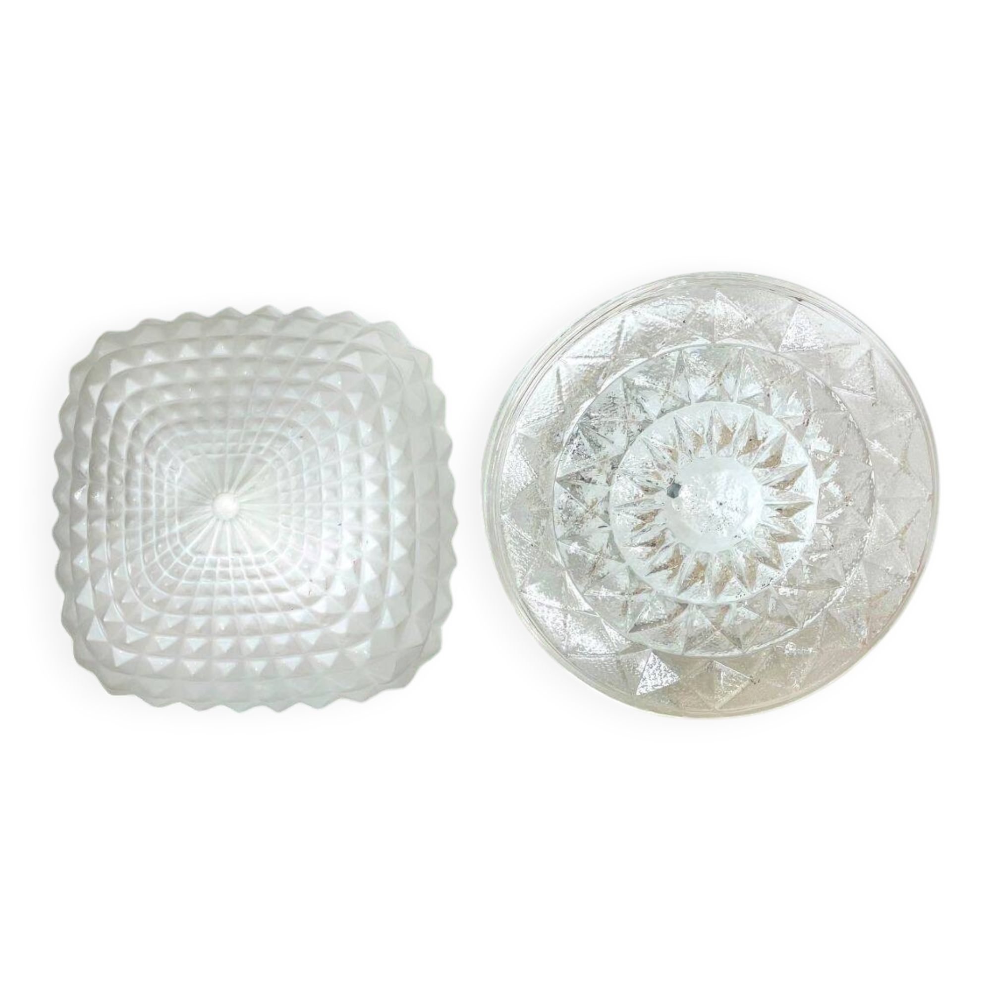 Pair glass flush mount lights wall or ceiling