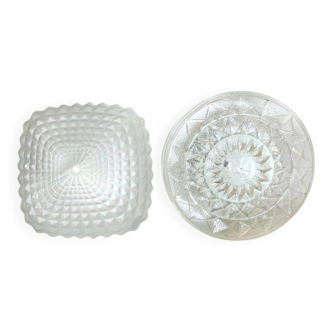 Pair glass flush mount lights wall or ceiling