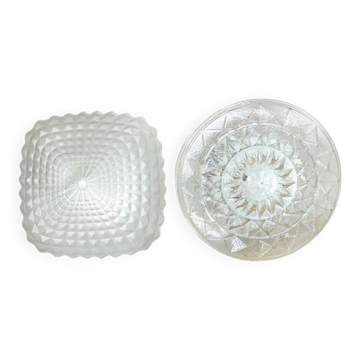 Pair glass flush mount lights wall or ceiling