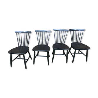 Set of 4 black Agafors chairs