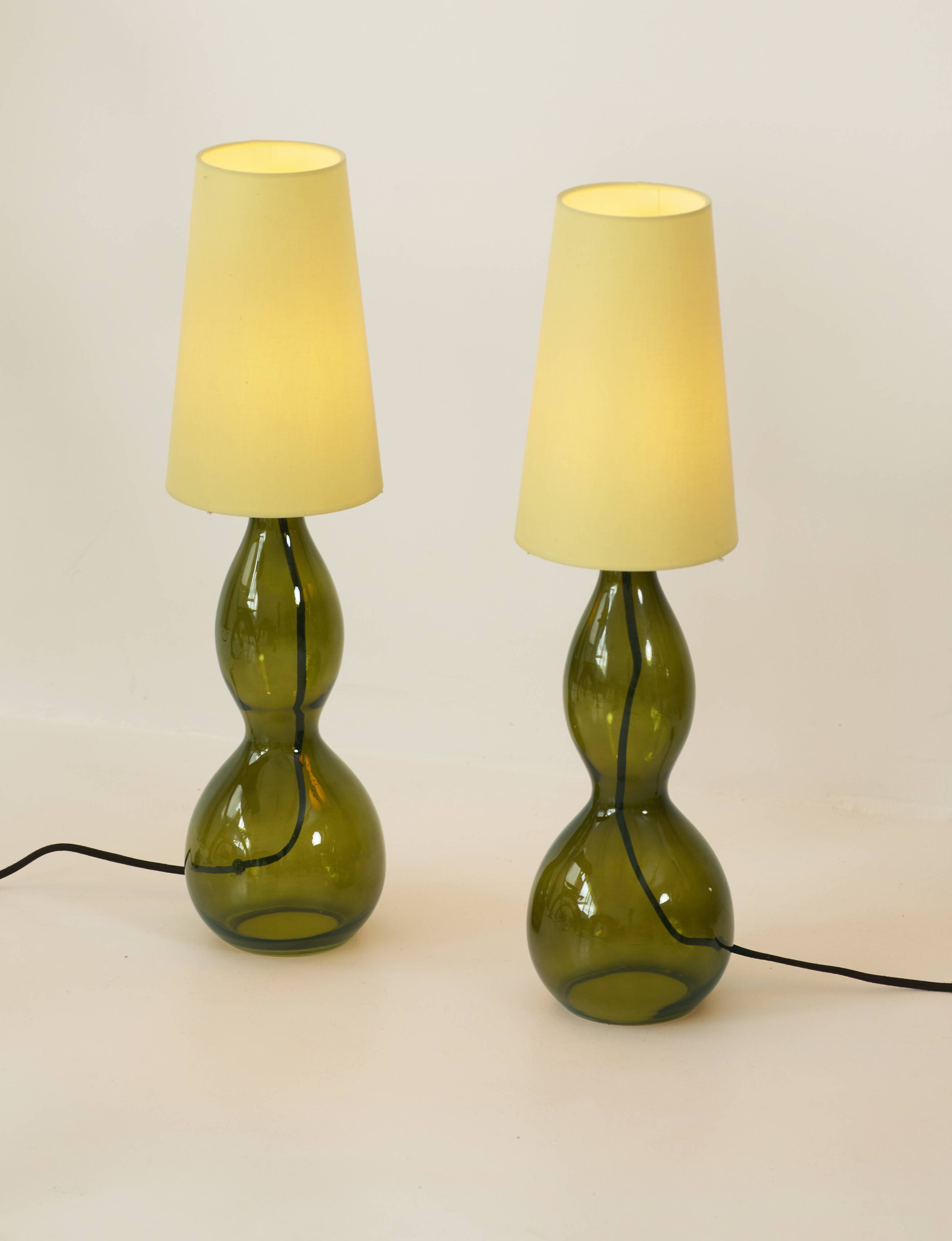 Large vintage Ikea table lamp "Ljusås Salbo" (2009) in glass