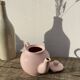 Théière anglaise en céramique rose vintage