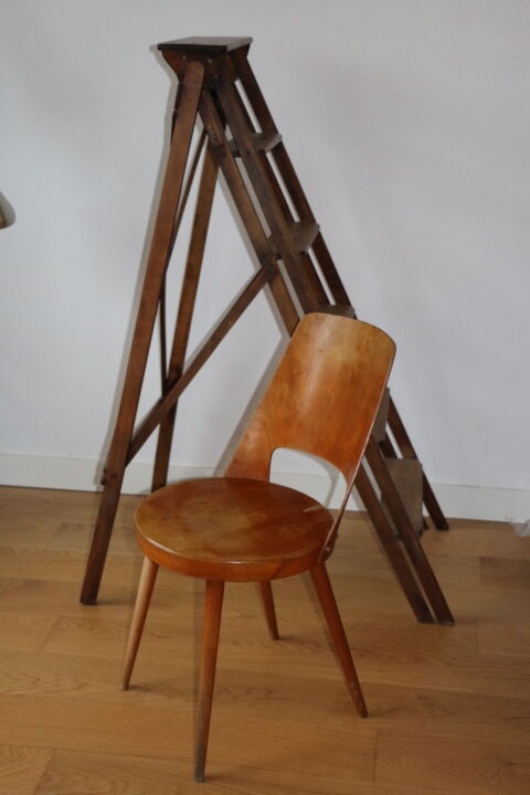 Davos solid oak library ladder