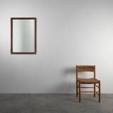 Antique French Facet-Cut Mirror in Carved Wood, circa 1850