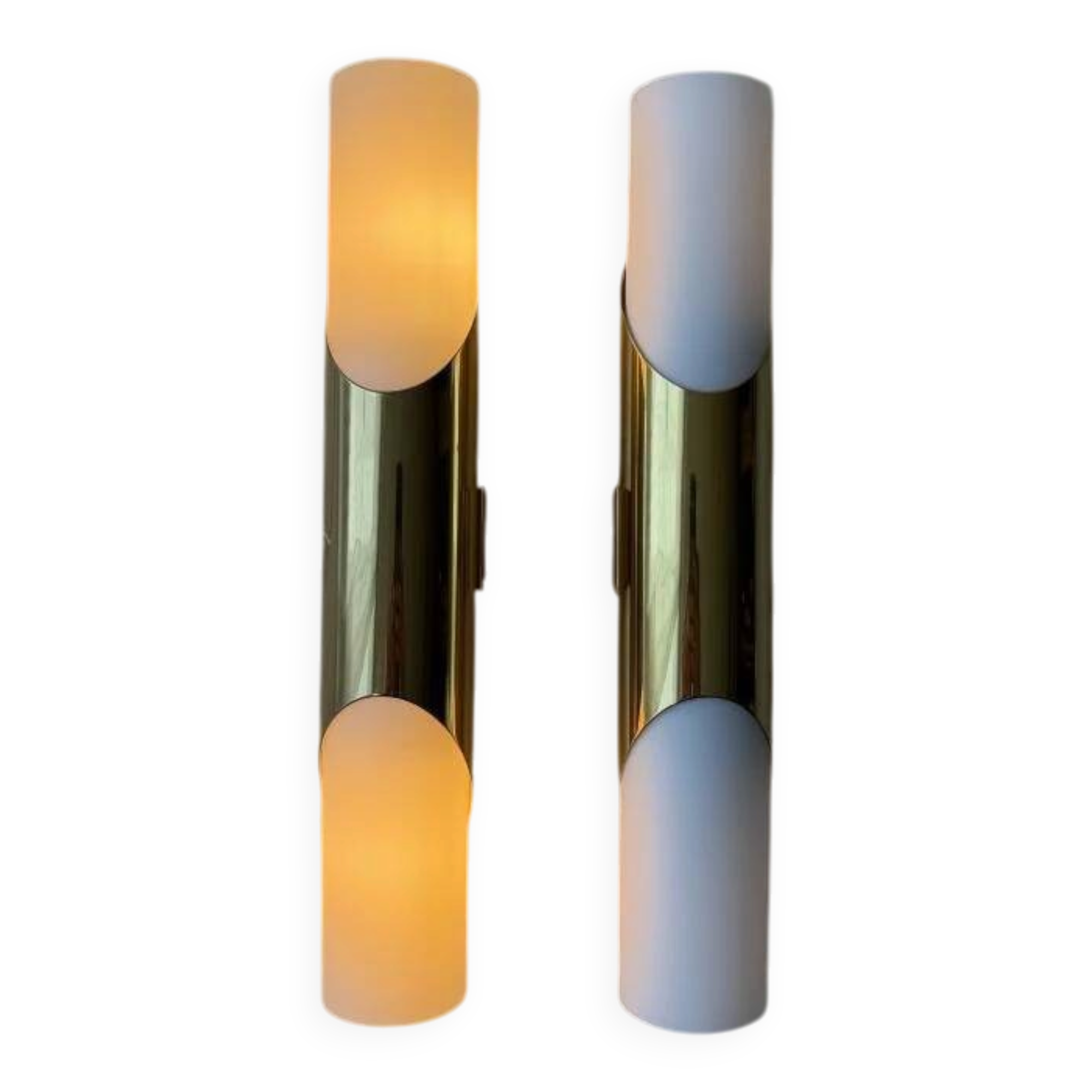 Rolf Krüger Paul Neuhaus brass wall lamps set 1970s