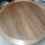 Art Deco round coffee table in blond wood