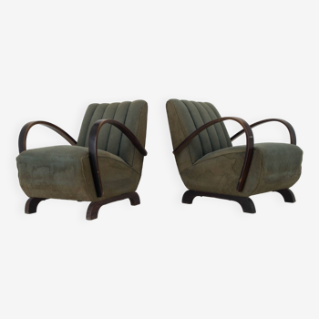 Ensemble de deux fauteuils Art Déco par Jindrich Halabala, 1940s