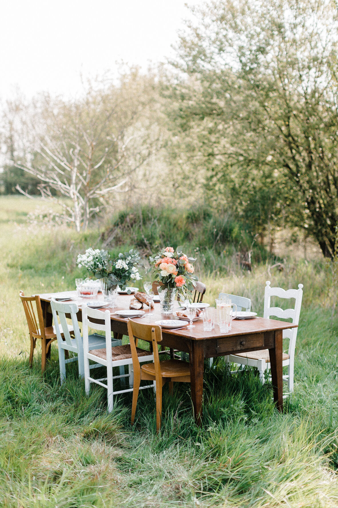 Wooden farm table - 12 people "Buis"