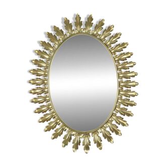 Vintage Deknudt Sun Mirror Sunburst Gold Acanthus Sixties
