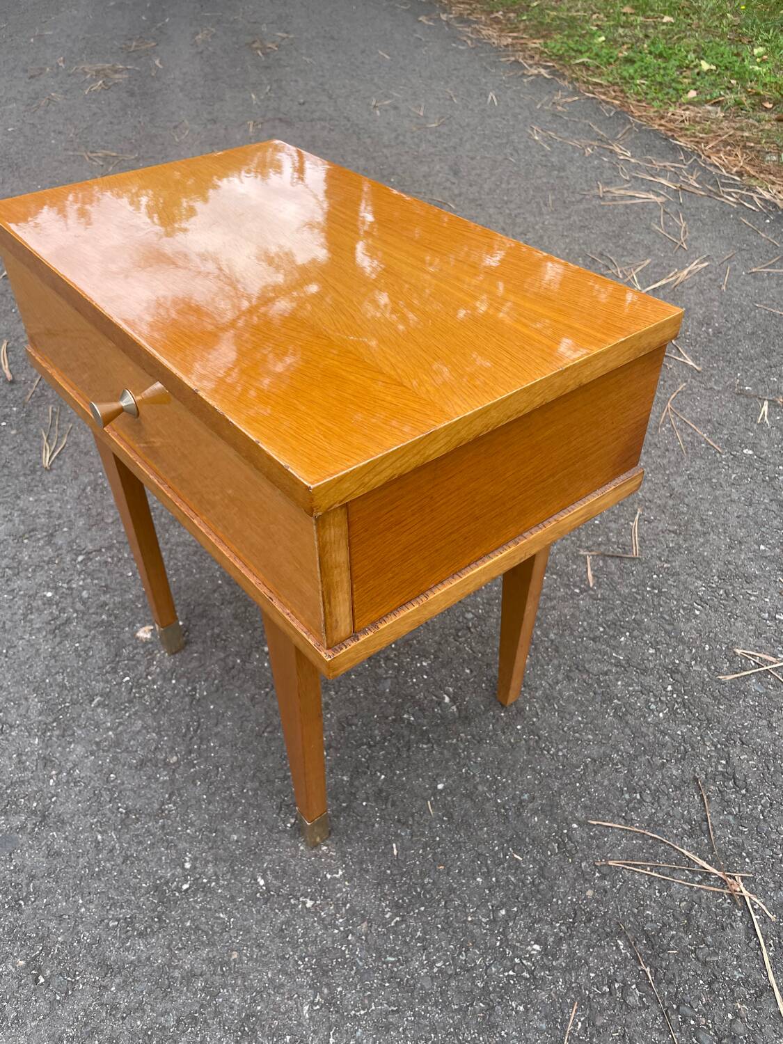 Bedside table with compass feet, 1960s
