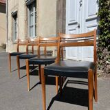 4 vintage Scandinavian teak chairs from the 1960s