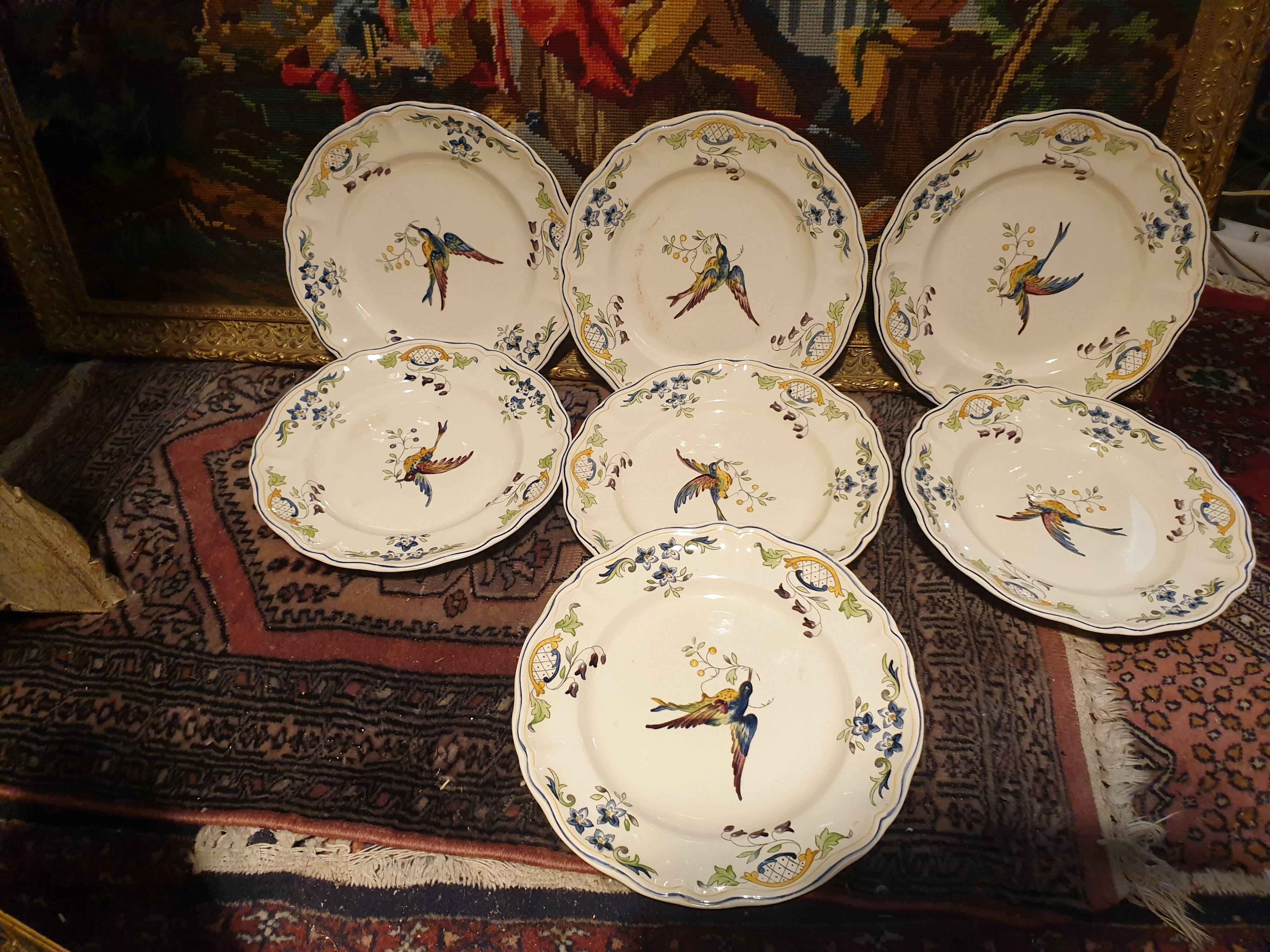 7 plates 25,5cm Clery Longchamp