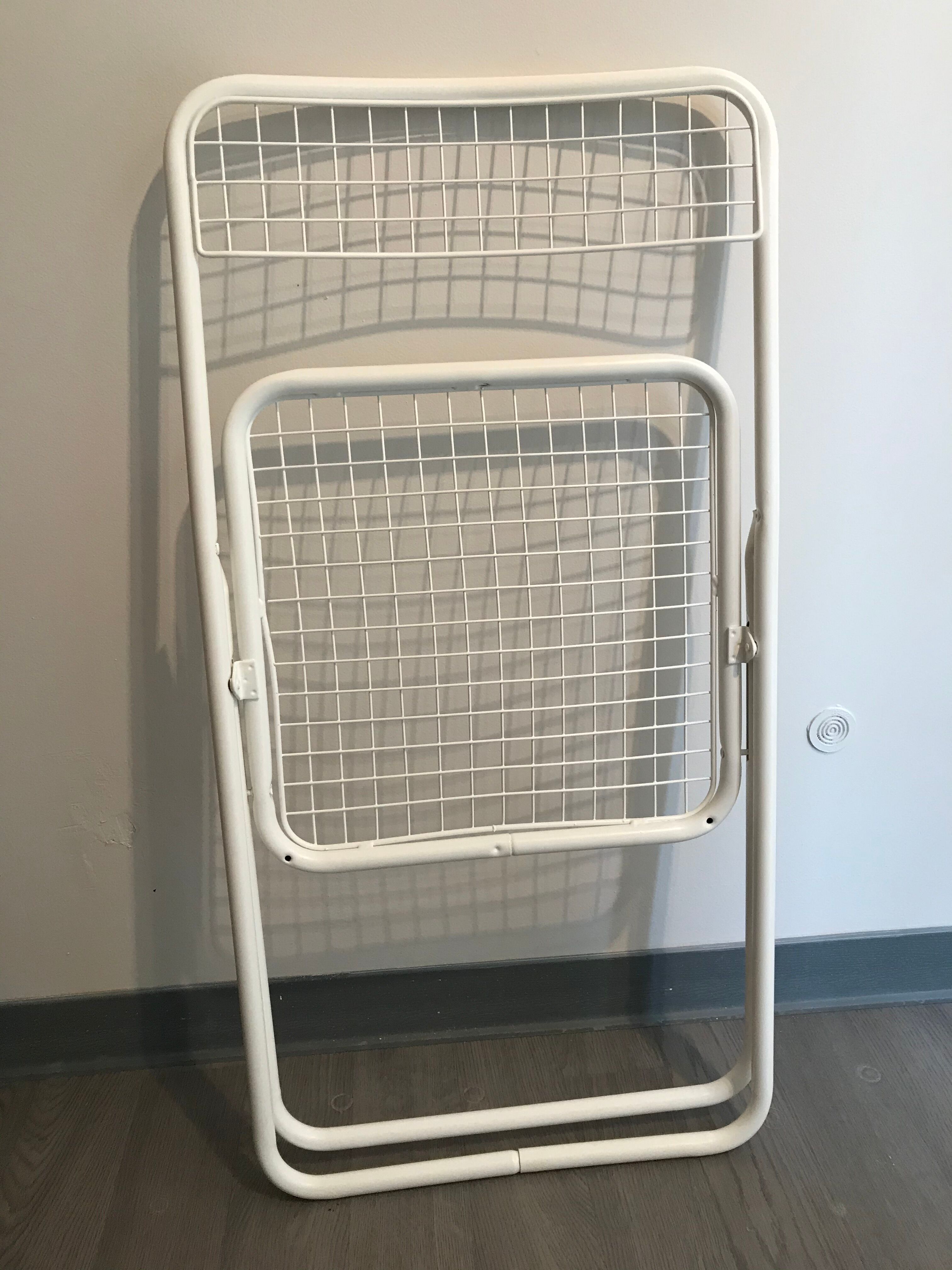 White folding chairs