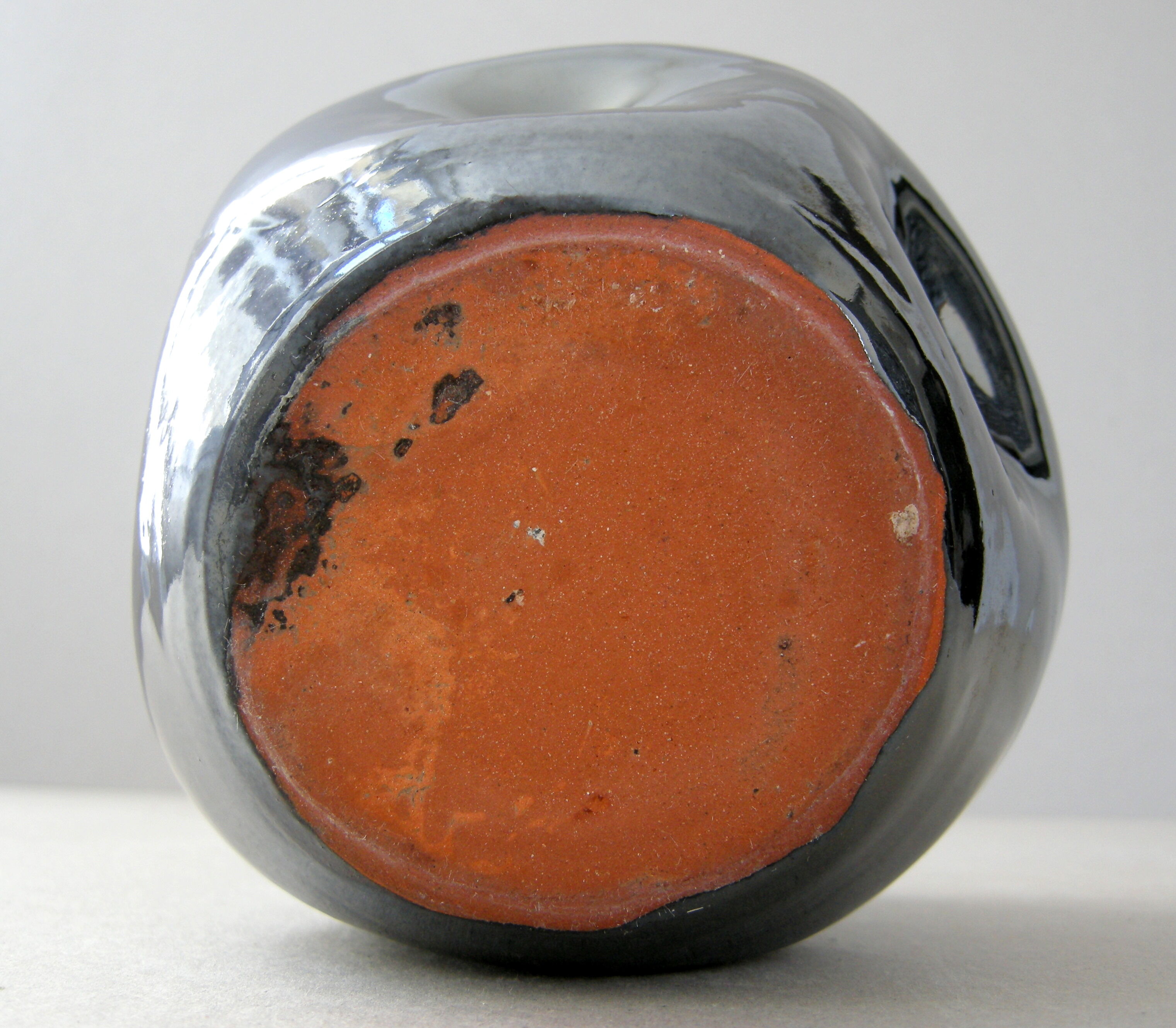 Vintage vase black iridescent 1950